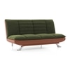 Edo 3 Seater Click Clack Sofa Cum Bed In Dual Tone Moss Green And Seinna Brown Leatherette Colour
