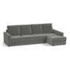 Apollo Sofa (Colour : Ash Grey Velvet, Cushion : Hard, Back Type : High Back, Seating Capacity : Right Aligned 3 Seater + Right Aligned Chaise)
