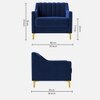 Fame  Velvet 1 Seater Sofa in Navy Blue Colour