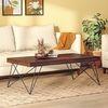 Dyson Rectangular Metal Coffee Table In Walnut Finish