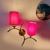 Devansh Metal Electric Wall Light in Gold Colour with Red Shade Count of 2 Lights