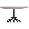 Rylie Grey cotton Table lamp with Wood & Iron Base