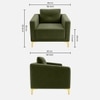 Arab Velvet 1 Seater Sofa Olive Green Color