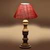 Devansh Pink Jute Table Lamp With  Wood Natural Base (10X18 Inches)-35