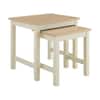 Wynmist Nesting Side Table Natural Mango Wood Top Cream White Base
