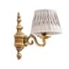 Soho Brass Single Shade Wall Light with Natural Linen Shade