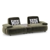 Soho Fabric Sofa With Modular Wood Top Table In Fern Fabric