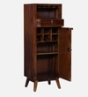 Lifty Sheesham Wood Tall Bar Cabinet In Provincial Teak Finish