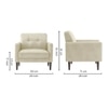 Clark PU Leather Armchair- Beige