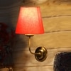 Devansh Metal Electric Wall Light in Gold Colour with Orange Shade Count of 1 Light