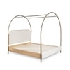Solace Solid Wood King Canopy Bed in Gold Colour