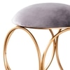 Classic Velvet Ring Metallic Stool in Grey Color Set of 2