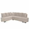 Melo 3 Seater Left Sectional Velvet Sofa Cum Bed in Cream colour