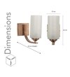 Andretti Single Light Bathroom Wall Fitting In Antique Brass Finish With Frosted White Glass