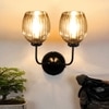 Devansh Metal Electric Wall Light in black Colour with Lavender Shade Count of 2 Lights