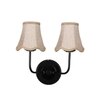 Devansh Dual Black Wallmounted Lamp With Beige Jute  Shade