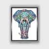 White Brown Wooden Elephant Folk Canvas Wall Prints Canvas Wall Prints Set of 1 Multicolor Matte