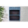 Azov Teal Colour Solid Wood Handcarved Box Style Floating Wall Shelf with compartment