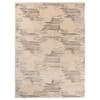 Abstract Beige Ivory Wool Silk Handmade Area Rug for Living Room 6x9