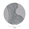Handmade Round Wool Silk Rug Modern Wave Grey 7 Feet Carpet