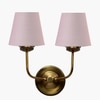 Devansh Metal Electric Wall Light in Gold Colour with Orange Shade Count of 2 Lights
