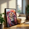 The Castle Decor Abstract Lion Wall Art Framed Painting 20x30 Inch