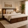Virasat Solid Wood Comfort King Bed Box Storage Provincial Teak Finish Mattress 72 x 78 Inches