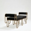 The Ritz Rail Metal Bench in Black Finish