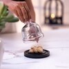 Ireka Homes Dusk Acacia Wood Cake Stand with Glass Dome
