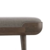 Nuvo Solid Wood Upholstered Bench In Danish Walnut Finish and Shitake Beige Colour
