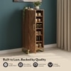 Nina 12 Pairs Solid Wood Shoe Cabinet In Amber Walnut Finish