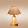 Devansh Conical Beige Jute Shade Lamp With Wood & Mosaic Glass Base For Decoration/Office/Home/Gifting/Study For Decoration/Office/Home/Gifting/Study -(10X10X14.5) Inches -A