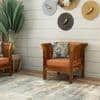 Haveli 1 Seater Wooden Sofa (Orange Colour, Honey Finish)