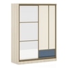 Velora Premium 2 Door 8ft Sliding Wardrobe with mirror Double cream - Hauge Blue Light Oak Finish