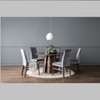 Scandinavian Okara Round Dining Table Walnut Finish