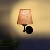 Devansh Metal Electric Wall Light in Black Colour with Beige Shade Count of 1 Light