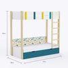 Pine Tree Single Size Bunk Bed In White & Teal Colour