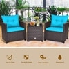 Carry Bird Wicker Patio Furniture Outdoor Balcony Chairs In Sky Blue Colour