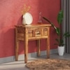 Mko Solid Wood Console Table in Teak Finish