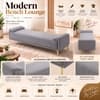 Arvia Velvet 2 Seater Ottoman Bench in Grey Color