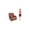 Cheer Leatherette One Seater Manual Recliner in Tan Colour