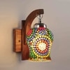 Devansh Solid Wood Electric Wall Light in Brown Colour with Multi Shade Count of 1 Light