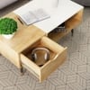 Hexa Engineered Wood Coffee Table With 1 Drawer In Giant Wood And Frosty White