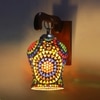 Devansh Solid Wood Electric Wall Light in Brown Colour with Multi Shade Count of 1 Light