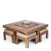 Blane Sheesham Wood 4 Seater Coffee Table Set In Teak Finish
