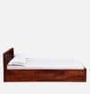 Monaco Solid Wood King Box Storage Bed In Honey Oak Finish