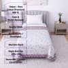 White And Purple Floral Cotton 400 Tc Reversible Single Bed Dohar 240 X160 Cm