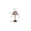 Jeffery Grey Fabric Shade Table Lamp with Natural Wood & Iron Base