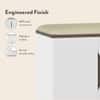 Baltoro Engineered Wood Tall Shoe Rack with Seating in White Finish