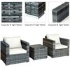 Carry Bird Wicker Patio Furniture Outdoor Balcony Chairs In Grey Mix And Beige Colour
